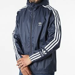 Meilleure affaire 🤩 Veste Zippée A Bandes Lock Up HC2006 Bleu Marine de Adidas Originals 🔔 -Pas Cher adidas Magasin adidas 322150 HC2007 20220614T143903 05