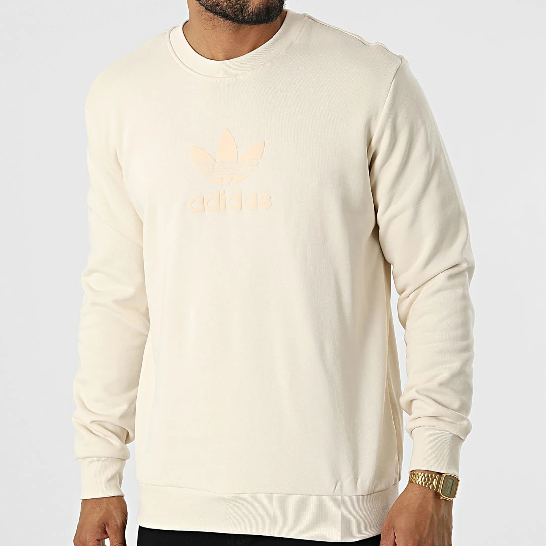 Sortie ⌛ Sweat Crewneck Trefoil HK2794 Beige de Adidas Originals 😉 3 Sortie ⌛ Sweat Crewneck Trefoil HK2794 Beige de Adidas Originals 😉