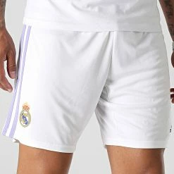 Grosses soldes 👏 Short Jogging A Bandes Real Madrid H18484 Blanc de Adidas Performance ✔️