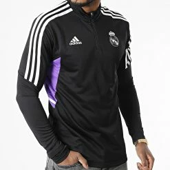 Tout neuf 😀 Tee 👕 Shirt Manches Longues Col Zippé HA2581 Real Madrid Noir de Adidas Performance 👏 -Pas Cher adidas Magasin adidas 322886 HA2581 20220721T160821 03