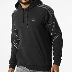 Bon marché 😉 Sweat Capuche HE4709 Noir de Adidas Originals 🤩
