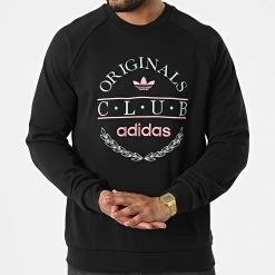 Offres 🧨 Sweat Crewneck Club Logo HR7896 Noir de Adidas Originals 🎁 -Pas Cher adidas Magasin adidas 323075 HR7896 20220613T162644 03