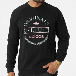 Offres 🧨 Sweat Crewneck Club Logo HR7896 Noir de Adidas Originals 🎁 -Pas Cher adidas Magasin adidas 323075 HR7896 20220613T162646 05