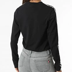 Coupon 🎁 Tee 👚 Shirt Manches Longues Femme 3 Stripes HF7261 Noir de Adidas Performance ✔️ -Pas Cher adidas Magasin adidas 323750 HF7261 20220719T141448 06