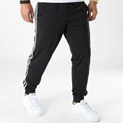 Sortie ⌛ Pantalon Jogging A Bandes H46105 Noir de Adidas Performance 🎁 -Pas Cher adidas Magasin adidas 323765 H46105 20220627T160357 05