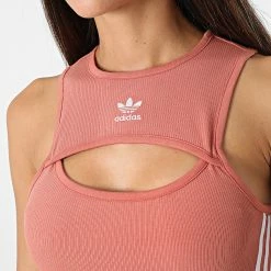 Grosses soldes 🎉 Débardeur Crop Femme HM2118 Rouge Brique de Adidas Originals 👏 -Pas Cher adidas Magasin adidas 323809 HM2118 20220630T140330 02