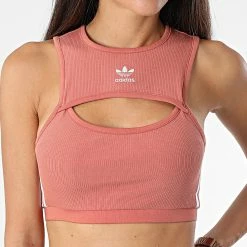 Grosses soldes 🎉 Débardeur Crop Femme HM2118 Rouge Brique de Adidas Originals 👏 -Pas Cher adidas Magasin adidas 323809 HM2118 20220630T140334 05