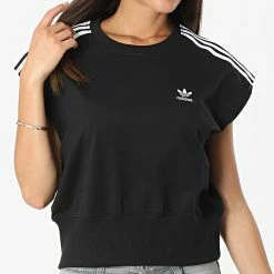Grosses soldes 🎁 Tee 👚 Shirt Sans Manches Femme HM2110 Noir de Adidas Originals 👏 -Pas Cher adidas Magasin adidas 324062 HM2110 20220719T141517 03