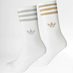 Bon marché 😀 Lot De 2 Paires De Chaussettes Mid Cut HK0300 Blanc de Adidas Originals 😀