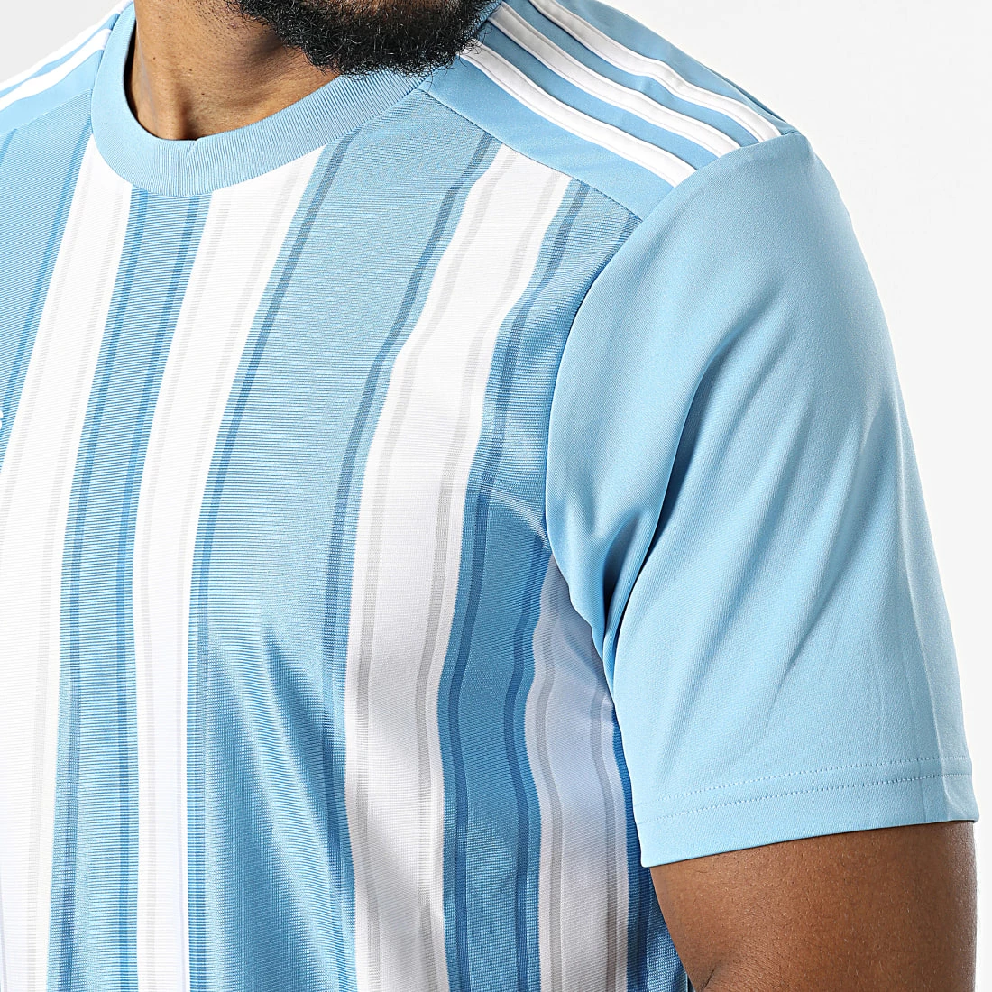 Budget ✔️ Tee 👕 Shirt A Bandes GN5845 Bleu Clair de Adidas Performance ✔️ 4 Budget ✔️ Tee 👕 Shirt A Bandes GN5845 Bleu Clair de Adidas Performance ✔️ – Image 2
