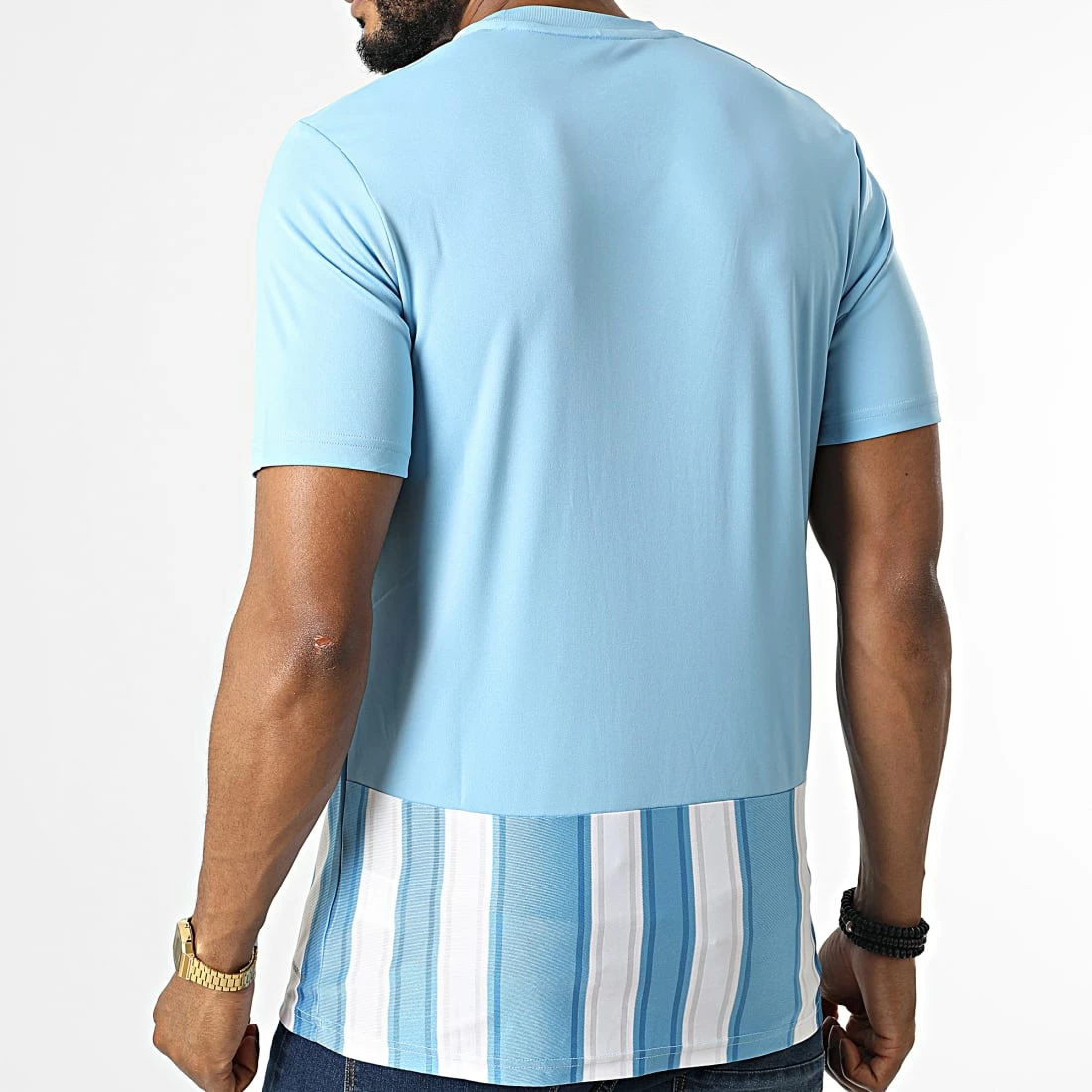 Budget ✔️ Tee 👕 Shirt A Bandes GN5845 Bleu Clair de Adidas Performance ✔️ 8 Budget ✔️ Tee 👕 Shirt A Bandes GN5845 Bleu Clair de Adidas Performance ✔️ – Image 6