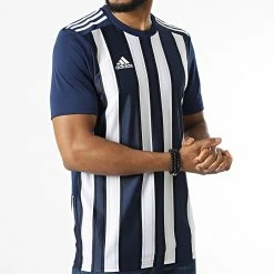 Offres 😍 Tee 👕 Shirt A Bandes GN5845 Bleu Marine de Adidas Performance 🔔 -Pas Cher adidas Magasin adidas 324494 GN5847 20220617T161504 03