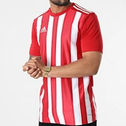 Offres ✨ Tee 👚 Shirt A Bandes GN7624 Rouge de Adidas Performance 🥰 -Pas Cher adidas Magasin adidas 324499 GN7624 20220623T155732 03