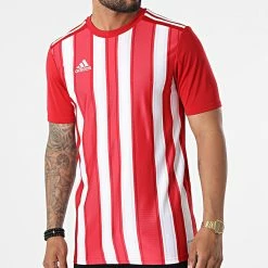 Offres ✨ Tee 👚 Shirt A Bandes GN7624 Rouge de Adidas Performance 🥰 -Pas Cher adidas Magasin adidas 324499 GN7624 20220623T155734 05