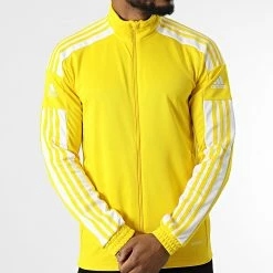 Meilleure vente 👍 Veste Zippée A Bandes GP6465 Jaune de Adidas Performance 🤩 -Pas Cher adidas Magasin adidas 324522 GP6465 20220708T105438 05
