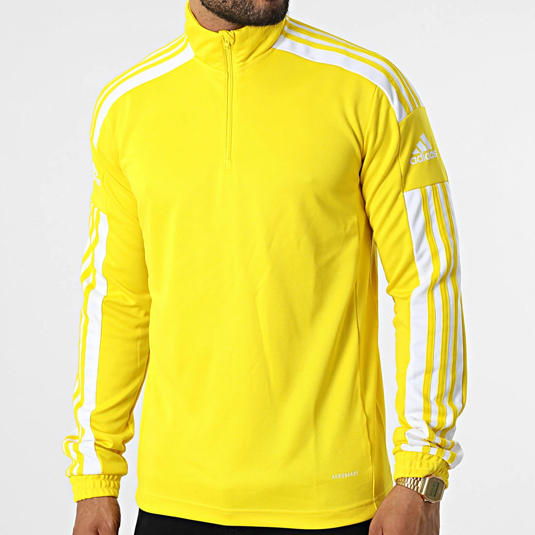 Meilleure vente 🎁 Sweat Col Zippé A Bandes GP6474 Jaune de Adidas Performance ❤️ 3 Meilleure vente 🎁 Sweat Col Zippé A Bandes GP6474 Jaune de Adidas Performance ❤️