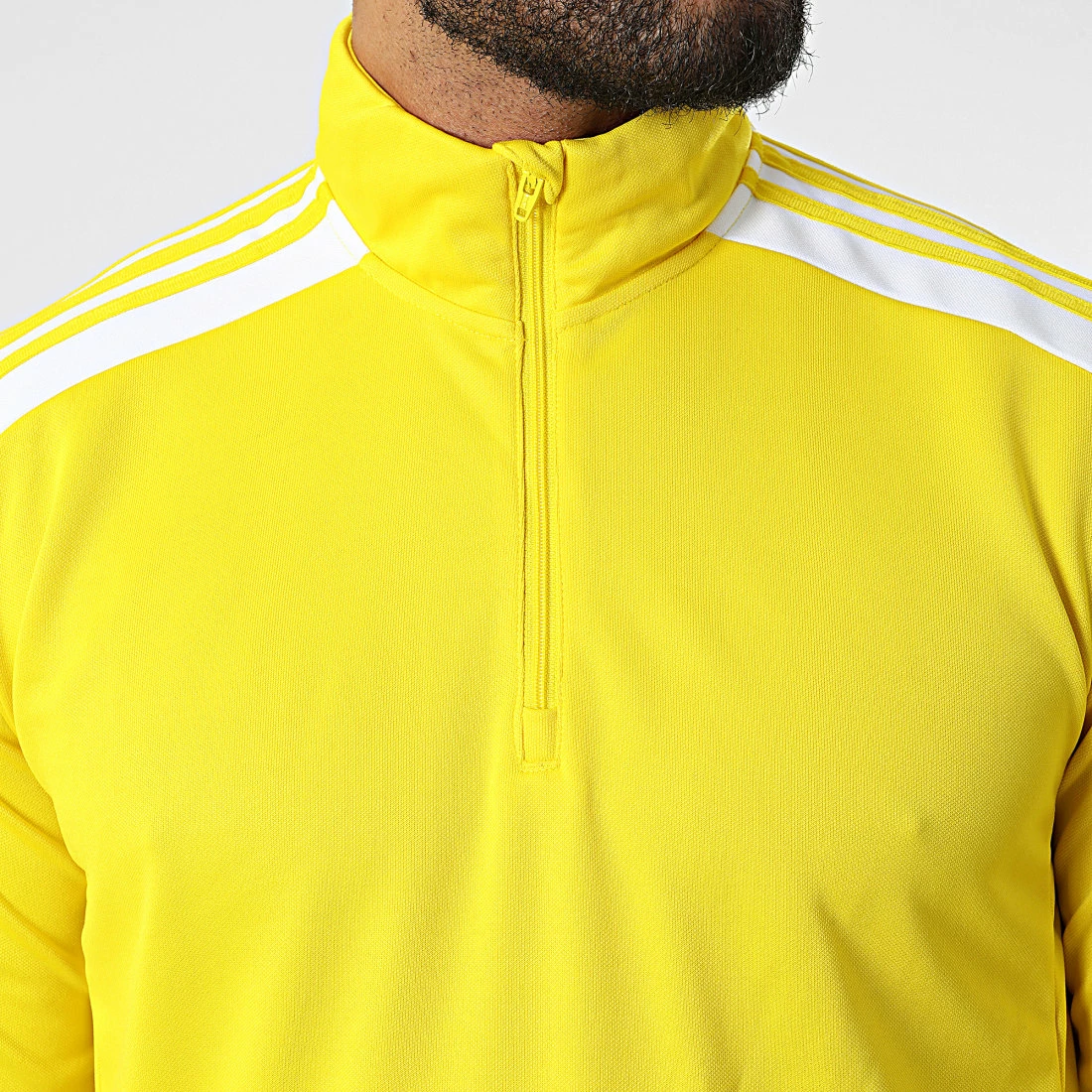 Meilleure vente 🎁 Sweat Col Zippé A Bandes GP6474 Jaune de Adidas Performance ❤️ 4 Meilleure vente 🎁 Sweat Col Zippé A Bandes GP6474 Jaune de Adidas Performance ❤️ – Image 2