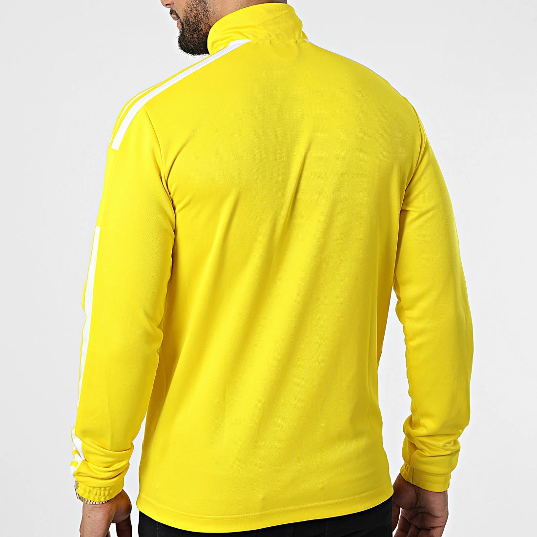 Meilleure vente 🎁 Sweat Col Zippé A Bandes GP6474 Jaune de Adidas Performance ❤️ 6 Meilleure vente 🎁 Sweat Col Zippé A Bandes GP6474 Jaune de Adidas Performance ❤️ – Image 4