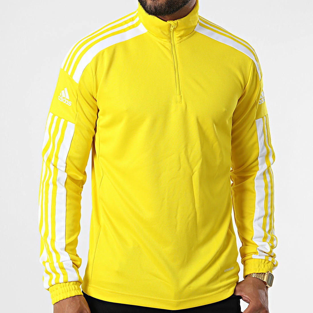 Meilleure vente 🎁 Sweat Col Zippé A Bandes GP6474 Jaune de Adidas Performance ❤️ 7 Meilleure vente 🎁 Sweat Col Zippé A Bandes GP6474 Jaune de Adidas Performance ❤️ – Image 5