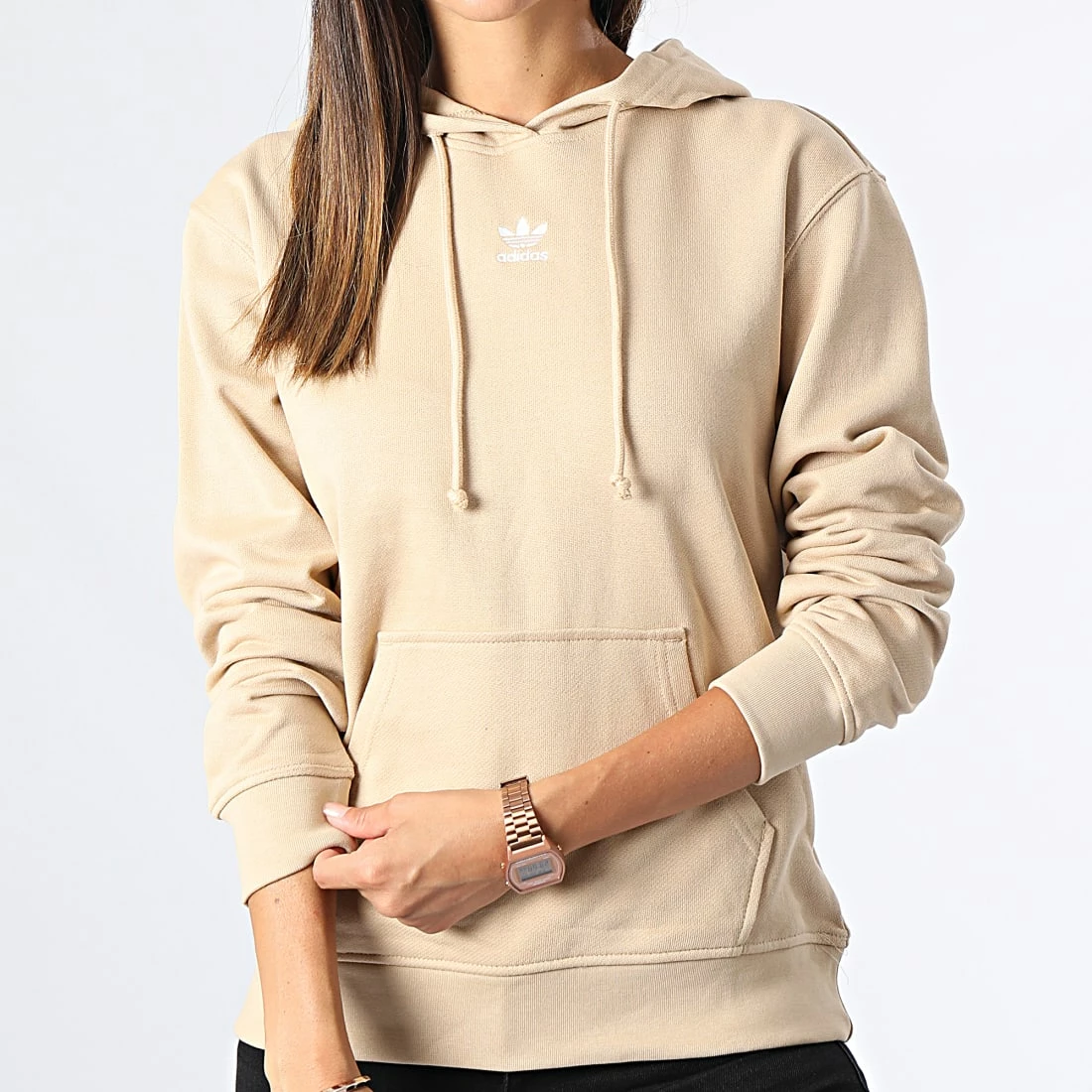 Meilleure affaire ✨ Sweat Capuche Femme HJ7861 Beige de Adidas Originals 😀 3 Meilleure affaire ✨ Sweat Capuche Femme HJ7861 Beige de Adidas Originals 😀