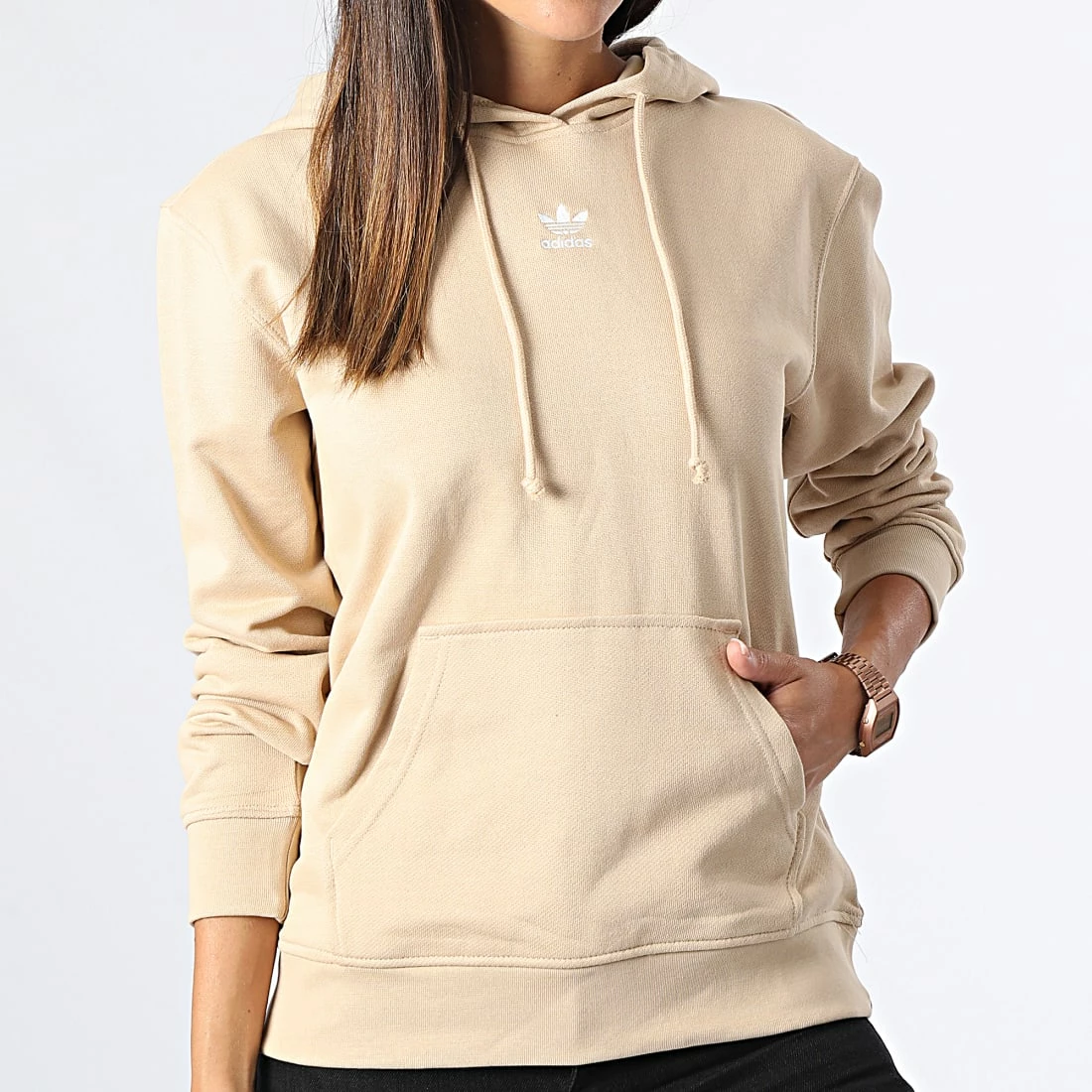 Meilleure affaire ✨ Sweat Capuche Femme HJ7861 Beige de Adidas Originals 😀 6 Meilleure affaire ✨ Sweat Capuche Femme HJ7861 Beige de Adidas Originals 😀 – Image 4