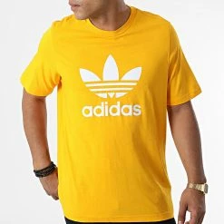 Promo 🛒 Tee 👚 Shirt Trefoil HK5229 Jaune de Adidas Originals ⌛ -Pas Cher adidas Magasin adidas 325520 HK5229 20220701T113844 05