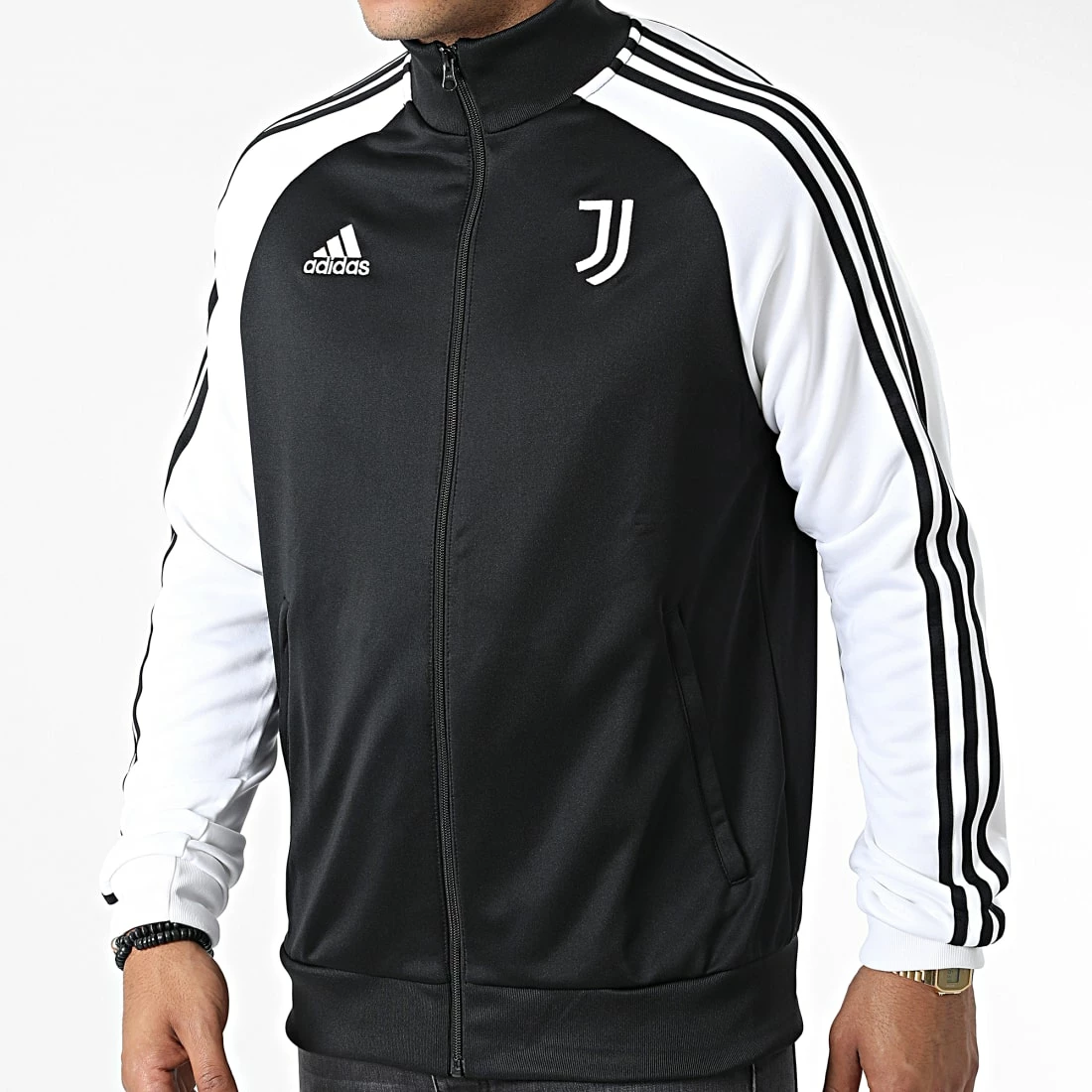 Budget 😍 Veste Zippée A Bandes Juventus DNA HD8887 Noir Blanc de Adidas Performance ✨ 3 Budget 😍 Veste Zippée A Bandes Juventus DNA HD8887 Noir Blanc de Adidas Performance ✨