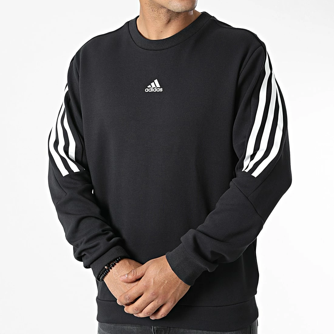Nouveau ✨ Sweat Crewneck A Bandes FI 3 Stripes HJ7846 Noir de Adidas Performance 🎁 5 Nouveau ✨ Sweat Crewneck A Bandes FI 3 Stripes HJ7846 Noir de Adidas Performance 🎁 – Image 3