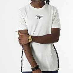 Top 10 👍 Tee 👚 Shirt A Bandes Reebok Identity Tape HI0636 Blanc de adidas 🎁