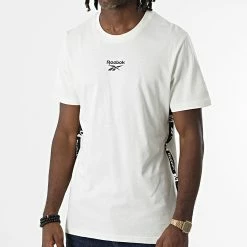 Top 10 👍 Tee 👚 Shirt A Bandes Reebok Identity Tape HI0636 Blanc de adidas 🎁 -Pas Cher adidas Magasin adidas 325631 HI0636 20220701T145212 03