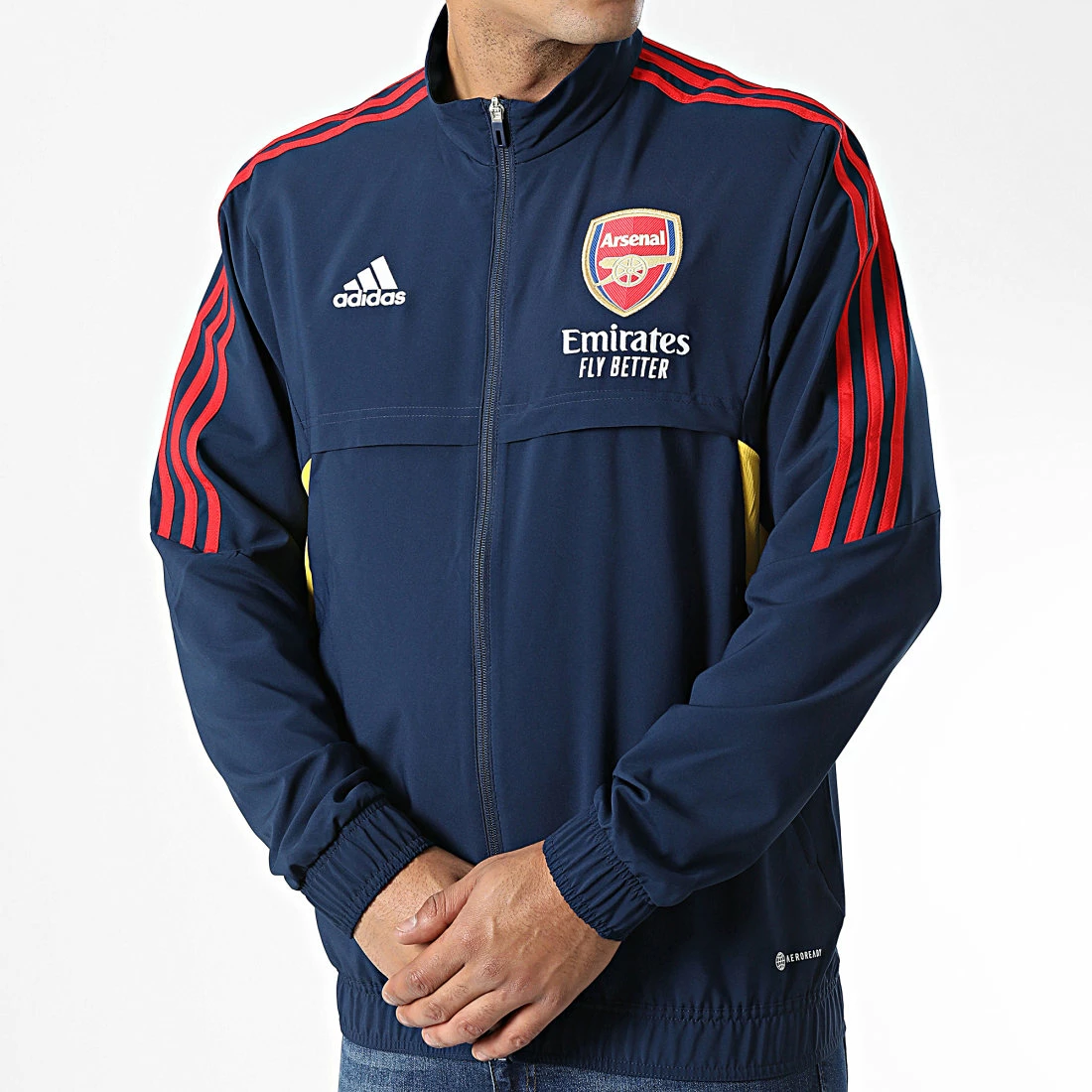 Remise 💯 Veste Zippée A Bandes Arsenal FC HA5301 Bleu Marine de Adidas Performance 🤩 5 Remise 💯 Veste Zippée A Bandes Arsenal FC HA5301 Bleu Marine de Adidas Performance 🤩 – Image 3
