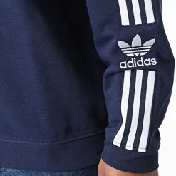 Meilleure vente 🥰 Sweat Crewneck A Bandes Lock Up HK9824 Bleu Marine de Adidas Originals ✔️ -Pas Cher adidas Magasin adidas 326304 HK9824 20220706T161325 06