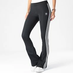 Budget ❤️ Legging Femme Flare A Bandes HK2139 Noir de Adidas Originals ✔️
