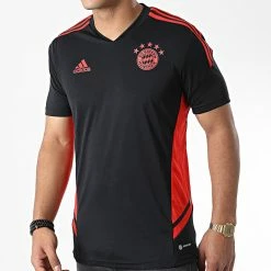 Tout neuf 🌟 Tee 👕 Shirt A Bandes FC Bayern HI3466 Noir de Adidas Performance 🌟 -Pas Cher adidas Magasin adidas 326322 HI3466 20220706T160541 05