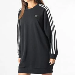 Nouveau ⭐ Robe Sweat Crewneck Femme HM4688 Noir de Adidas Originals ✨ -Pas Cher adidas Magasin adidas 326415 HM4688 20220721T161444 03