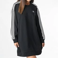 Nouveau ⭐ Robe Sweat Crewneck Femme HM4688 Noir de Adidas Originals ✨ -Pas Cher adidas Magasin adidas 326415 HM4688 20220721T161446 05