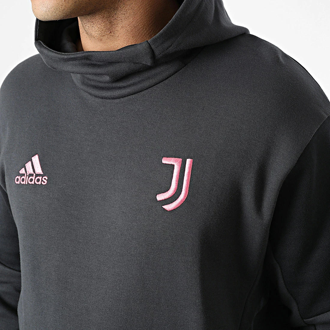 Vente flash 🛒 Sweat Capuche Juventus HD8860 Gris Anthracite de Adidas Performance 😍 4 Vente flash 🛒 Sweat Capuche Juventus HD8860 Gris Anthracite de Adidas Performance 😍 – Image 2