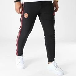 Meilleure vente 😀 Pantalon Jogging A Bandes Manchester United HU1184 Noir de Adidas Performance ❤️