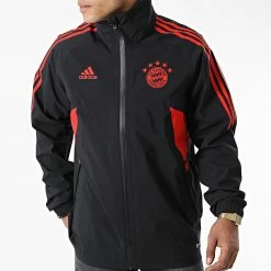 Sortie 👏 Veste Zippée A Bandes FC Bayern Rain HI3465 Noir de Adidas Performance 😉 -Pas Cher adidas Magasin adidas 326586 HI3465 20220706T160143 05