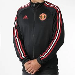De gros 🔥 Veste Zippée A Bandes Manchester United FC DNA HE6671 Noir de Adidas Performance 🔔 -Pas Cher adidas Magasin adidas 326634 HE6671 20220706T160233 03