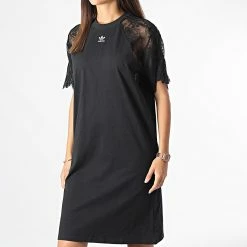 Budget 😉 Robe Tee 👕 Shirt Femme HC4571 Noir de Adidas Originals 💯 -Pas Cher adidas Magasin adidas 326669 HC4571 20220721T161538 03