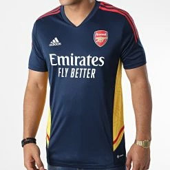 Tout neuf 🎁 Tee 👕 Shirt A Bandes Arsenal FC HA5276 Bleu Marine de Adidas Performance 🎉