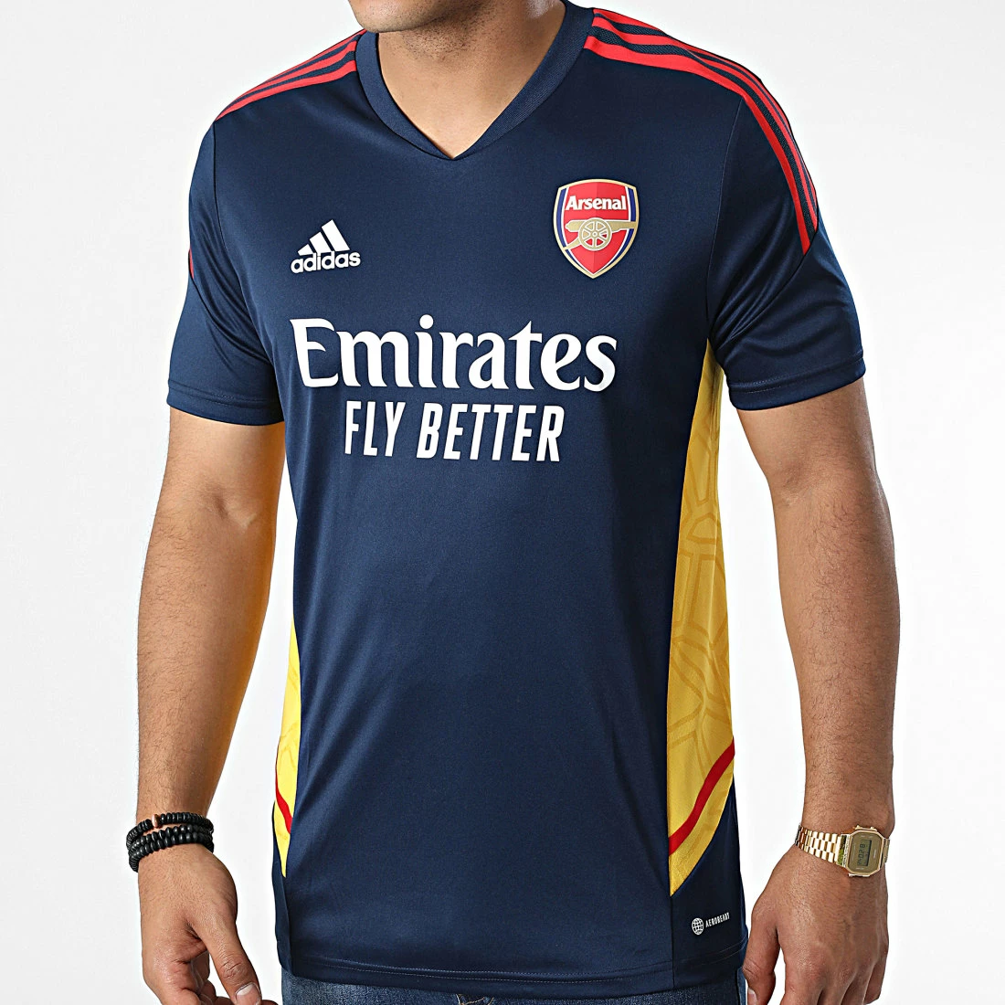 Tout neuf 🎁 Tee 👕 Shirt A Bandes Arsenal FC HA5276 Bleu Marine de Adidas Performance 🎉 3 Tout neuf 🎁 Tee 👕 Shirt A Bandes Arsenal FC HA5276 Bleu Marine de Adidas Performance 🎉