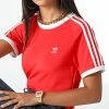 Acheter 🛒 Tee 👕 Shirt Slim Femme 3 Stripes HM6413 Rouge de Adidas Originals ❤️