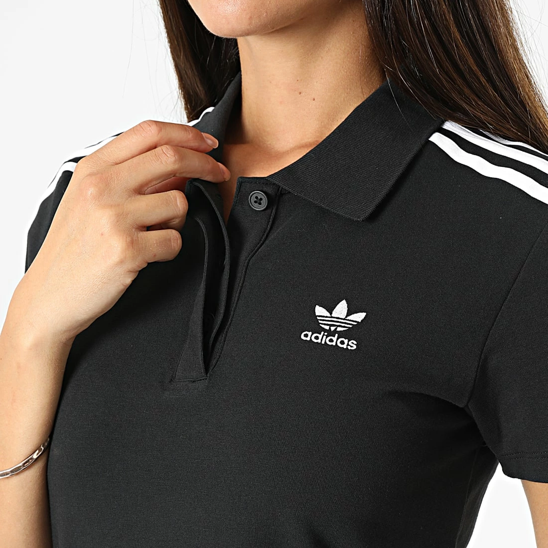 Acheter 😀 Robe Polo Manches Courtes A Bandes HM2162 Noir de Adidas Originals ⭐ 4 Acheter 😀 Robe Polo Manches Courtes A Bandes HM2162 Noir de Adidas Originals ⭐ – Image 2