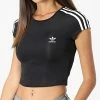 Vente flash 😀 Tee 👚 Shirt Femme Crop A Bandes HM4710 Noir de Adidas Originals 💯 -Pas Cher adidas Magasin adidas 327181 HM4710 20220719T142241 01