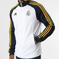 Les meilleures critiques de 🔔 Veste Zippée A Bandes Real Madrid DNA HD1324 Blanc Bleu Marine de Adidas Performance 😀