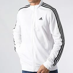Coupon 🎁 Veste Zippée A Bandes 3 Stripes H46102 Blanc de Adidas Performance 🧨