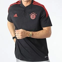 Promo 😍 Polo Manches Courtes A Bandes FC Bayern HI3467 Noir de Adidas Performance ⌛ -Pas Cher adidas Magasin adidas 329237 HI3467 20220722T153052 04