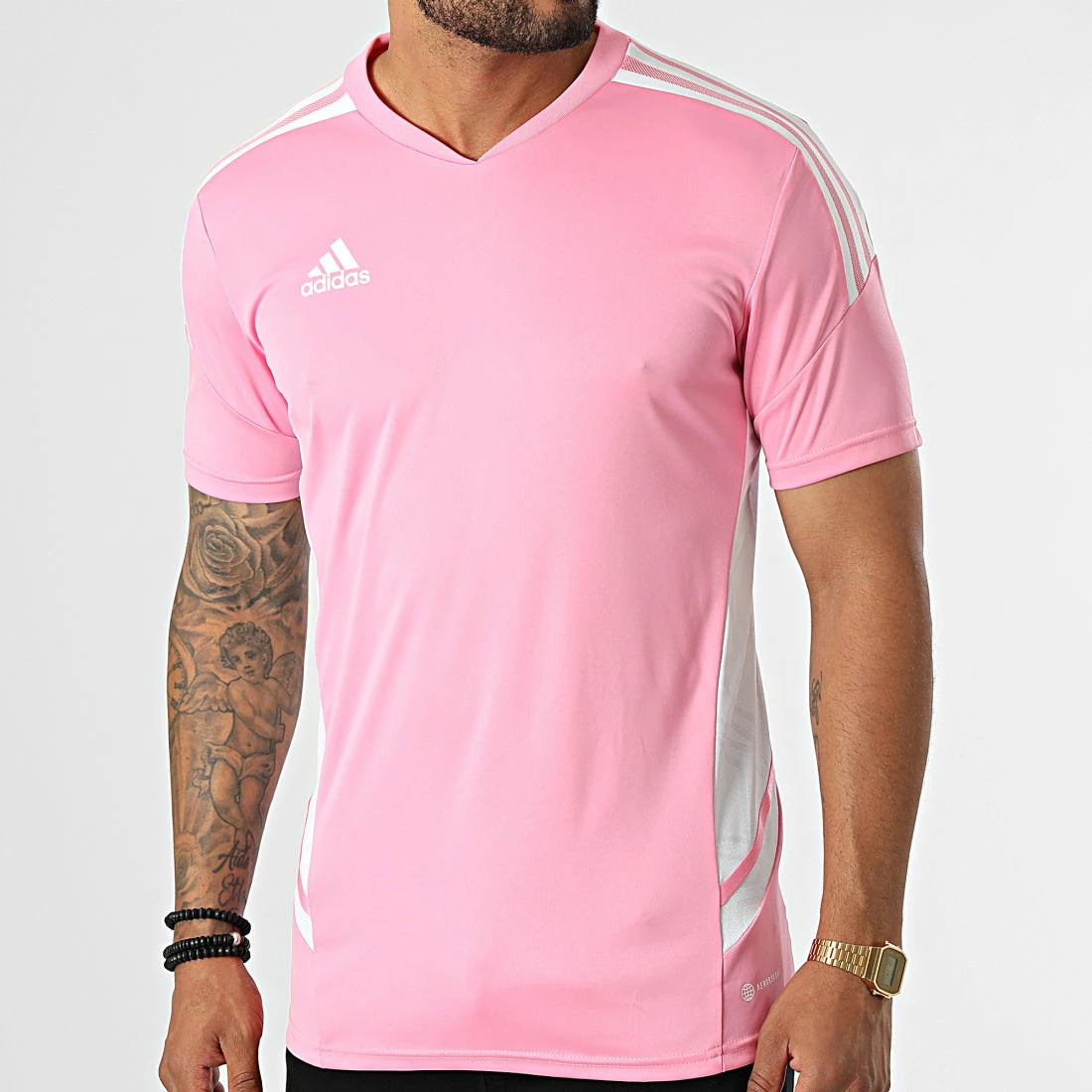Top 10 🎉 Tee 👚 Shirt Col V A Bandes HD2273 Rose de Adidas Performance 💯 3 Top 10 🎉 Tee 👚 Shirt Col V A Bandes HD2273 Rose de Adidas Performance 💯